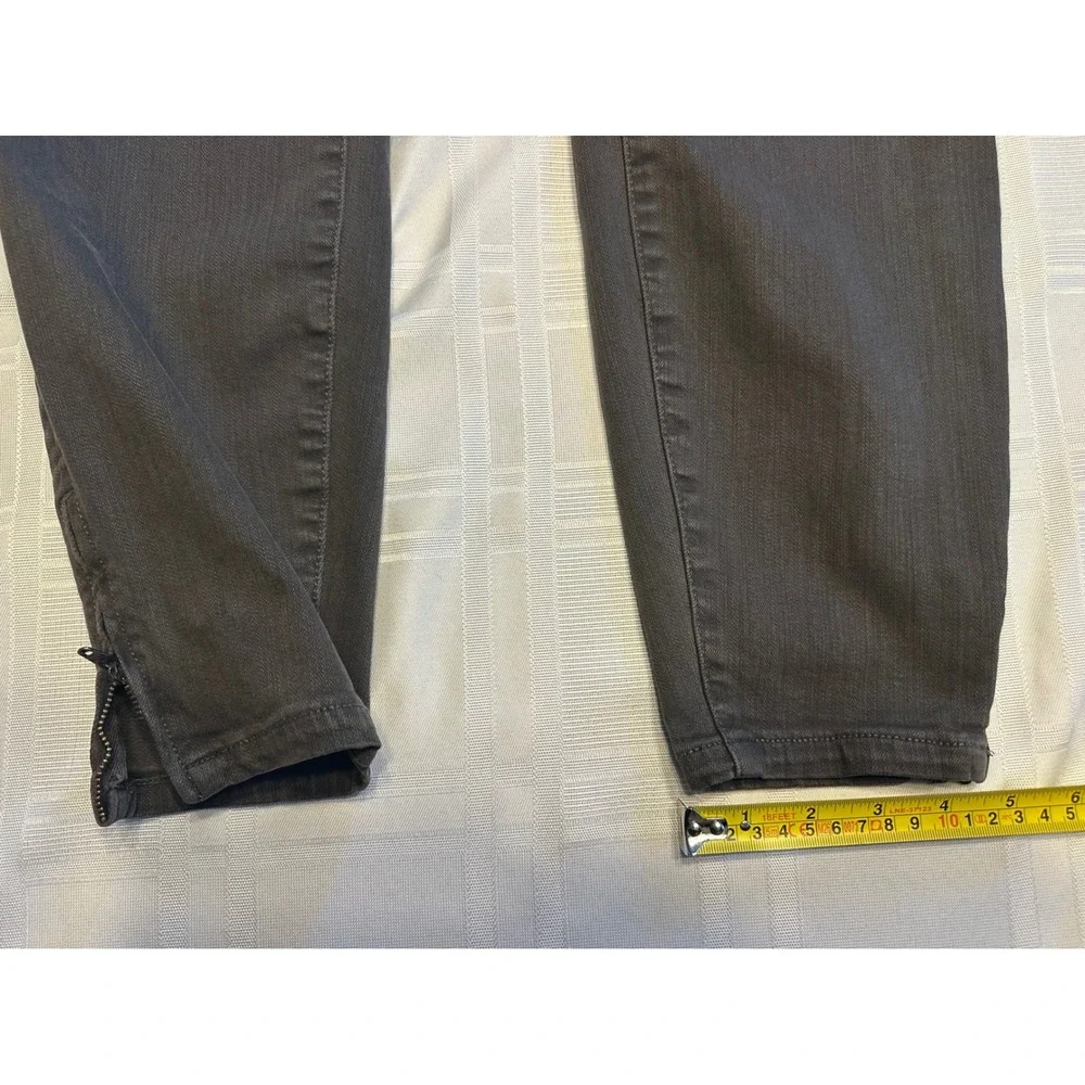 Liverpool Pants Women 10 Olive The Ankle Skinny XM2131QY Zipper Hem Mid Rise